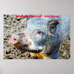 Poster Bonjour Noël Grand-père Hunter Gatherer