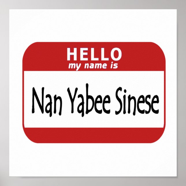 Poster Bonjour nom Nan Yabee Sinese (Devant)