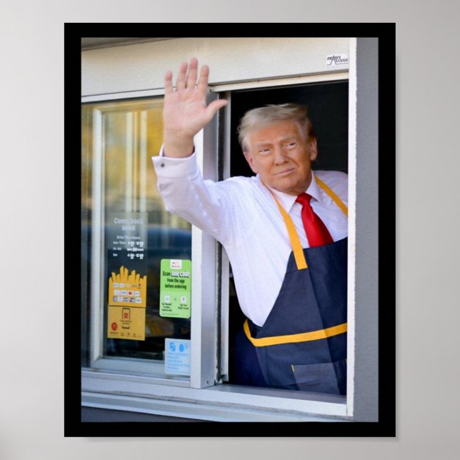 Poster Bonjour Obtenez Votre Burger Donald Trump Cooks Fr (Devant)