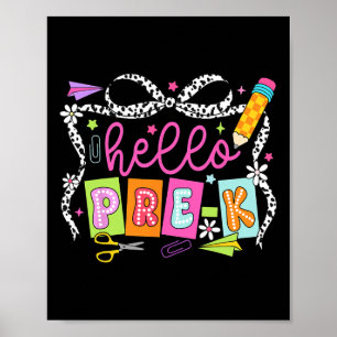 Poster Bonjour Pré-maternelle Retour à l'école Enseignant