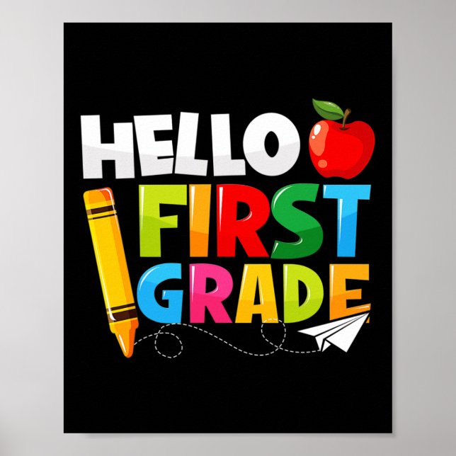 Poster Bonjour Première Année 1ère Année Retour à l'école (Devant)