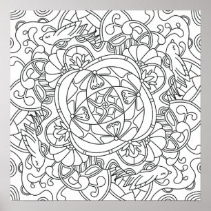 Poster Bonjour Printemps : Beau Coloriage pour Adultes