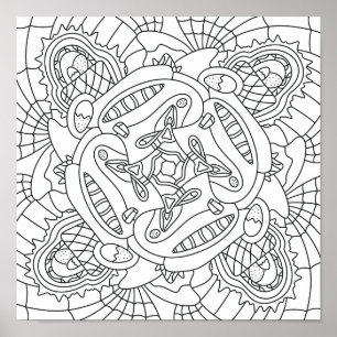 Poster Bonjour Printemps : Bonne page de coloriage de Pâq