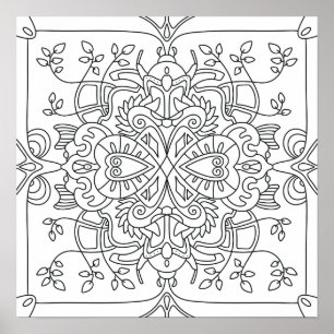 Poster Bonjour Printemps : Page de coloriage inspirée de