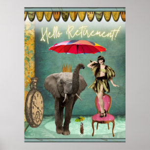 Poster Bonjour Retraite Fun et Funky