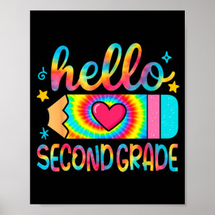 Poster Bonjour seconde année cravate tie dye retour à l'é