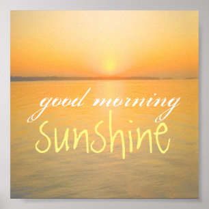 poster bonjour soleil citation océan lever du sole