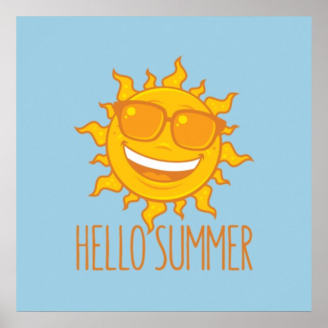 Poster Bonjour Summer Sun Avec Lunettes de soleil (Devant)