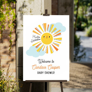 Poster Bonjour Sunshine Baby shower Bienvenue
