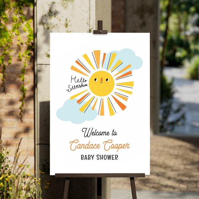 Poster Bonjour Sunshine Baby shower Bienvenue (Créateur téléchargé)