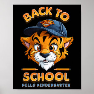 Poster Bonjour T-shirt pour enfants Tigre de maternelle -