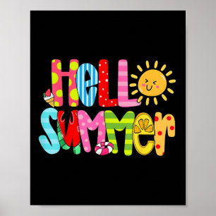 Poster Bonjour Vacances Été Glace Crème Popsicle Watermel
