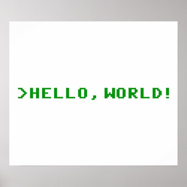Poster Bonjour World Computer Programming (Devant)
