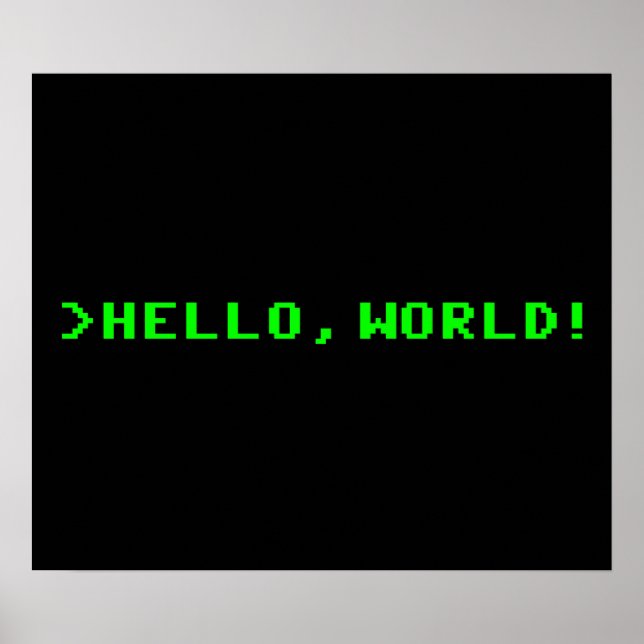 Poster Bonjour World Computer Programming (Devant)