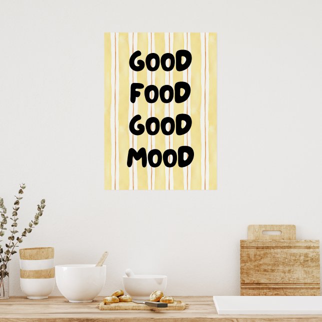 Poster Bonne alimentation bonne humeur (Cuisine)