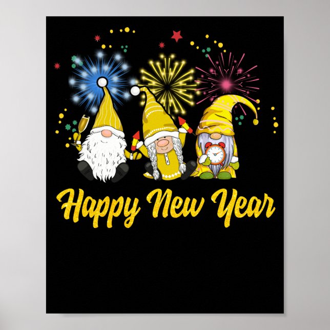 Poster Bonne année 2022 Gnome Lover Nouvel an (Devant)