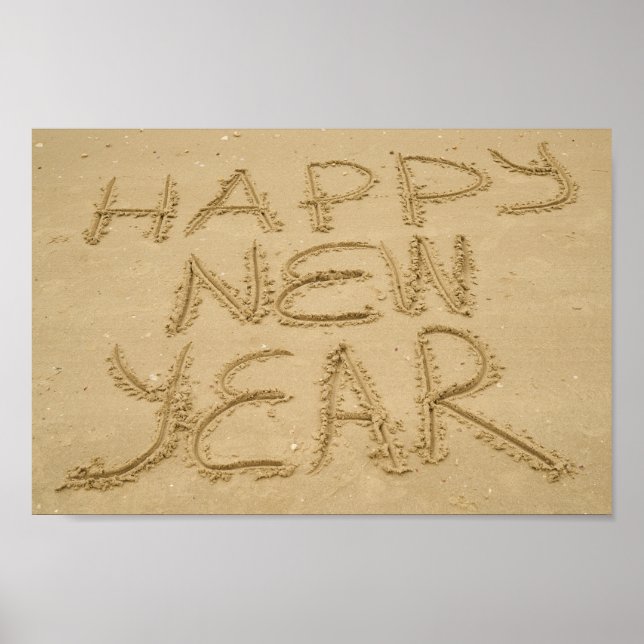 Poster Bonne année dans le sable (Devant)