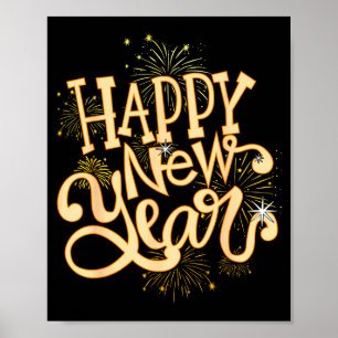 Poster Bonne année Fête du Nouvel An Femmes Hommes Famill