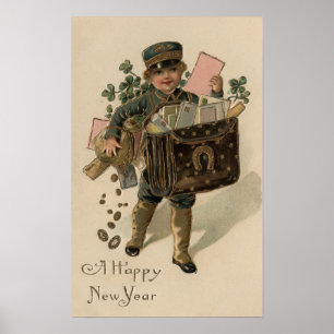 Poster Bonne annéeIrlandais Mail Boy
