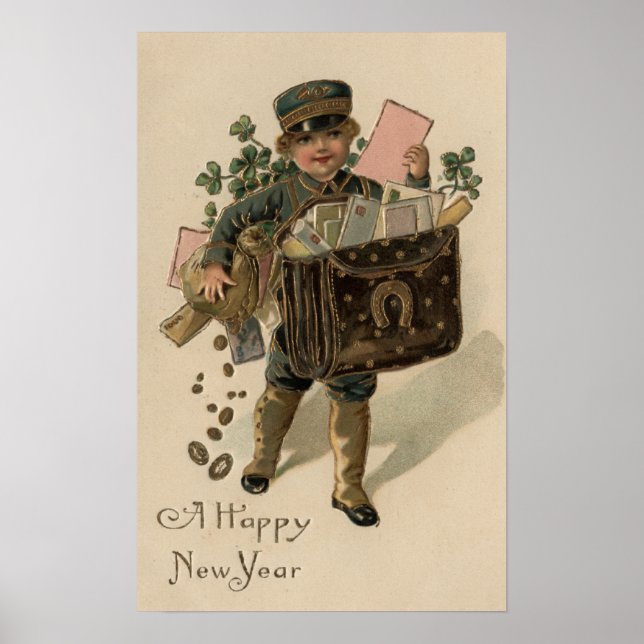 Poster Bonne annéeIrlandais Mail Boy (Devant)