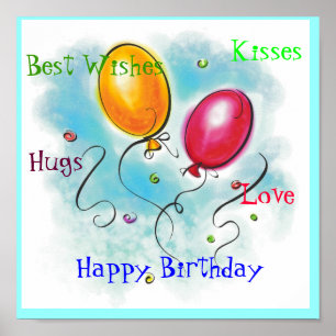 Poster Bonne carte d'anniversaire