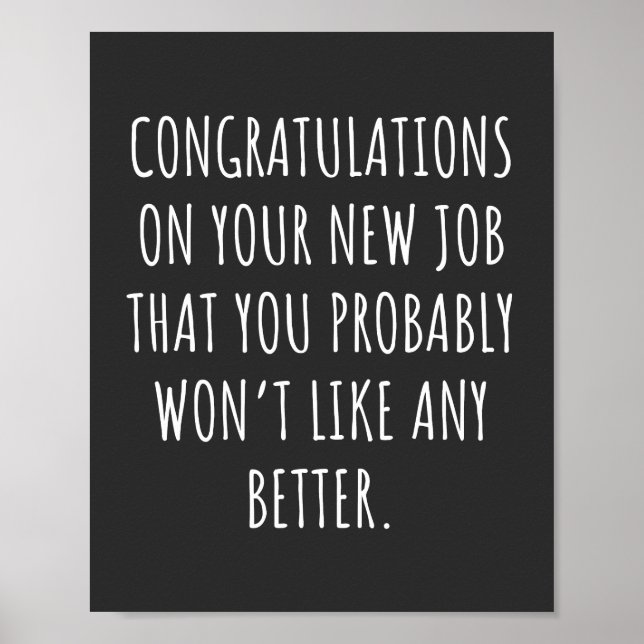 Poster Bonne chance pour le nouveau poste (Devant)