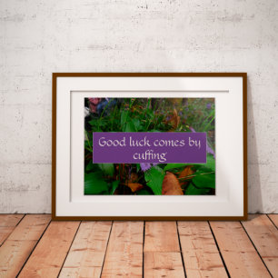 Poster Bonne chance vient en bouffonnant en disant affich