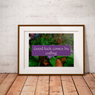 Poster Bonne chance vient en bouffonnant en disant affich