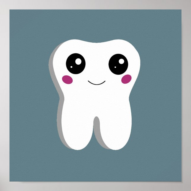Poster Bonne dent dentaire souriante (Devant)