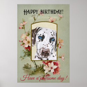 Poster Bonne fête d'anniversaire Salutations Dalmatienne