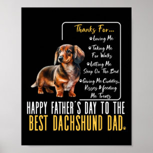 Poster Bonne Fête des pères Au Meilleur Dachshund Papa -