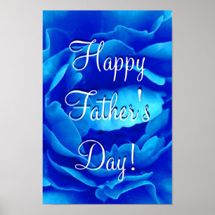 Poster Bonne Fête des pères Rose bleu I