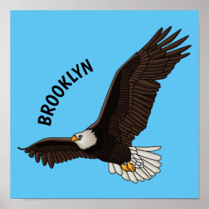 Poster Bonne illustration de dessin d'aigle à chauve-sour