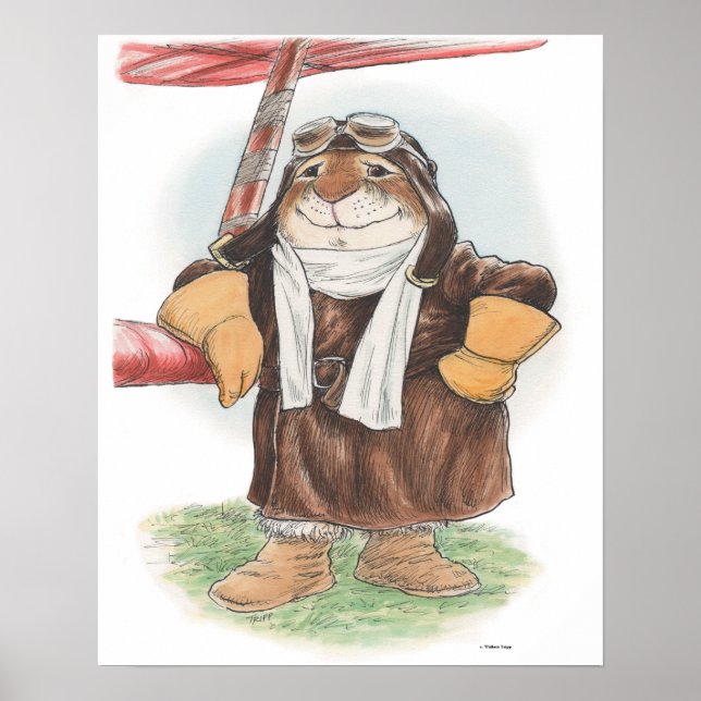 Poster "Bonne journée, Ace" Pilote Rabbit Imprimer (Devant)