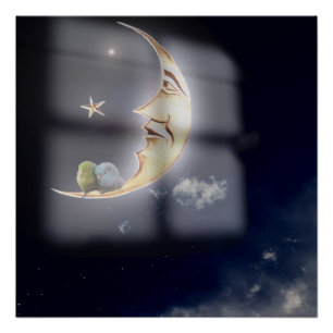 Poster Bonne nuit et doux rêves Art de Perruches du Pacif