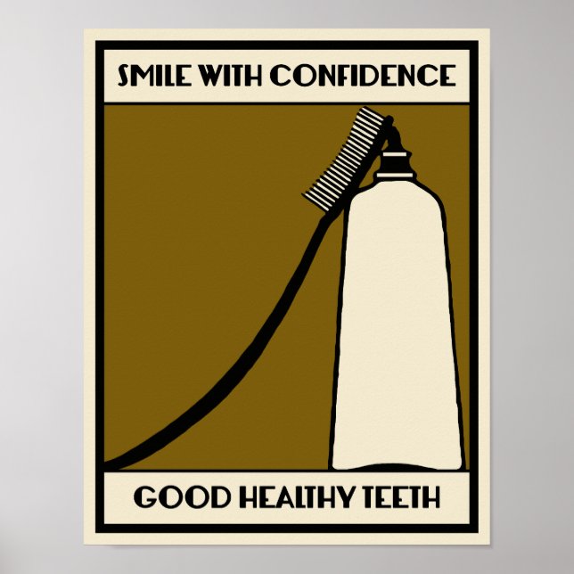 Poster Bonne santé dents rétro publicité (Devant)