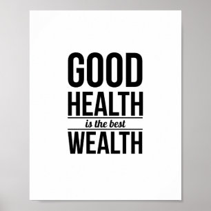 Poster bonne santé inspiration citation typographie noire