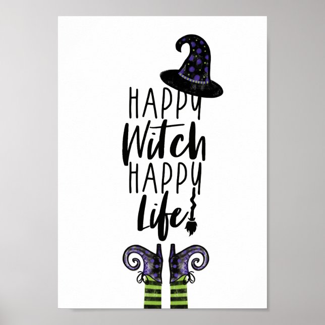 Poster Bonne sorcière Bonne vie | White Halloween Witch (Devant)