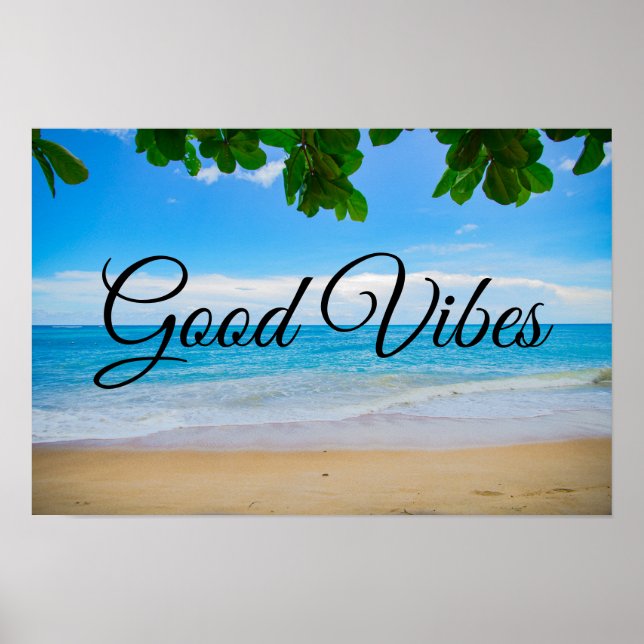 Poster Bonne vibes Pittoresque Tropical Beach (Devant)
