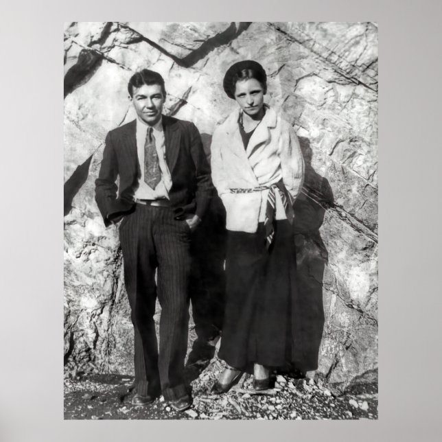 Poster BONNIE & CLYDE - TEXAS OUTLAWS c. 1933 (Devant)