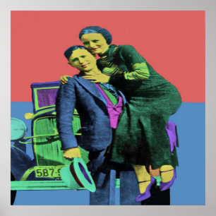 Poster Bonnie et Clyde Pop Art