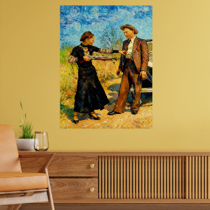 Poster Bonnie et Clyde s'amusant 1934 peinture IA