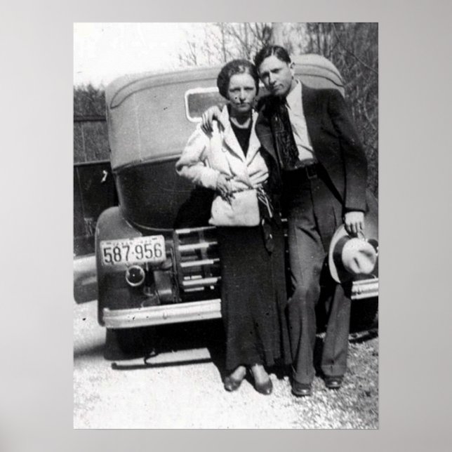 Poster Bonnie Parker et Clyde Barrow 1933 (Devant)