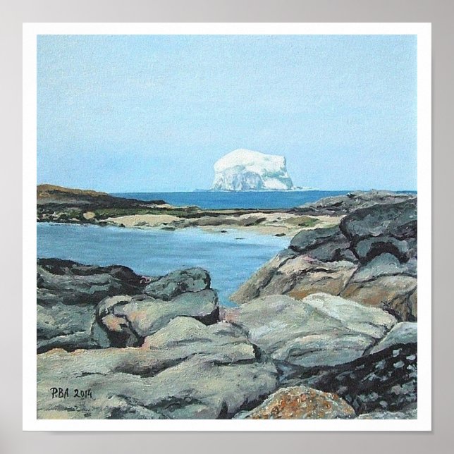 Poster Bonnie Scotland Bass Rock North Berwick fine art (Devant)