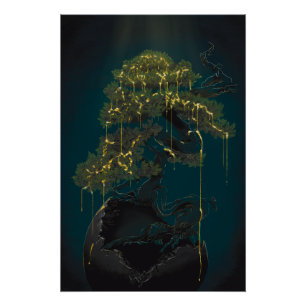 Poster Bonsaï d'or