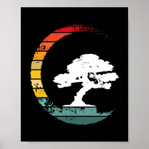 Poster Bonsai Tree Enso Circle Vintage Zen Calligraphy