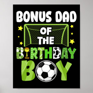 Poster Bonus Papa Anniversaire Garçon Fête de Foot Famill
