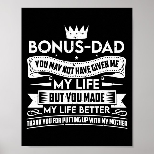 Poster Bonus papa Fête des pères rendre ma vie meilleure  (Devant)