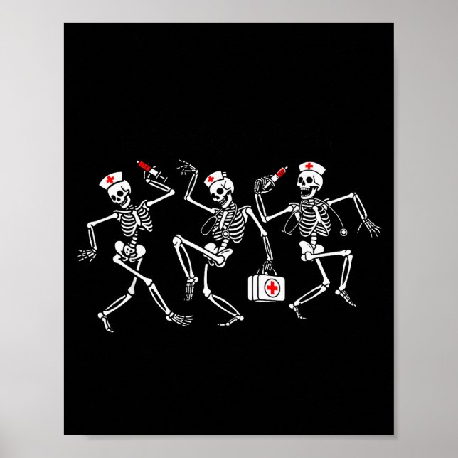 Poster Boo Boo Crew Funny Dancing Skeleton Nurse Squad Ha (Devant)