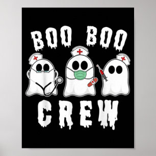 Poster Boo Boo Crew Funny Nurse Ghost Costume Halloween
